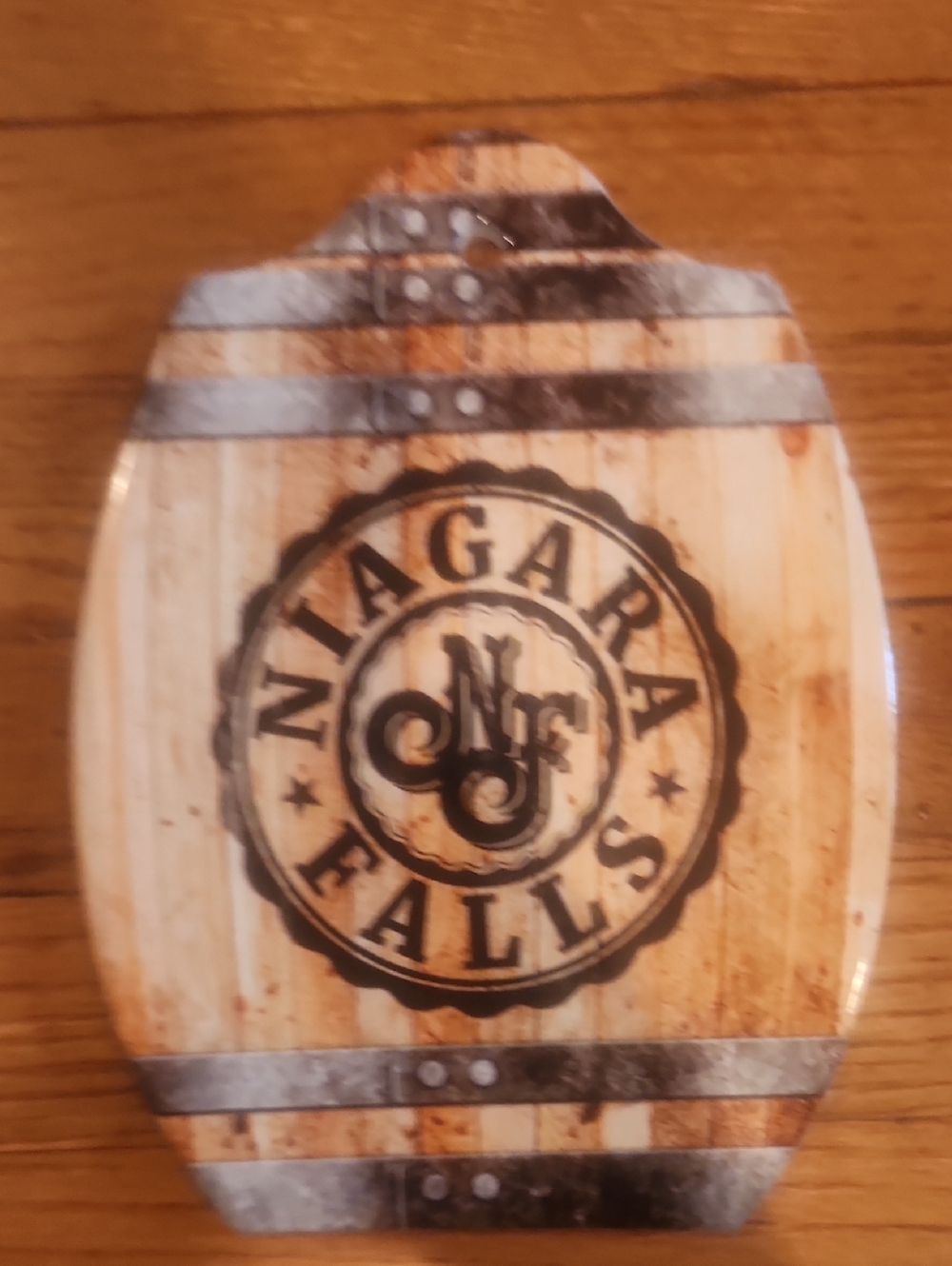 Niagara Falls Decorative Barrel Sign - Wood Tone